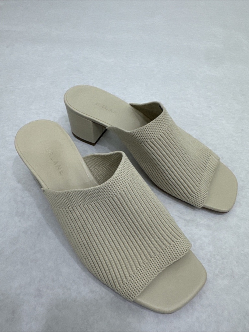 Everlane The Glove Mule in ReKnit Bone Womens 6